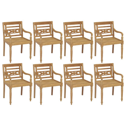 Batavia Chairs with 8 pcs Cushions in Solid Teak Wood