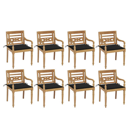 Batavia Chairs with 8 pcs Cushions in Solid Teak Wood