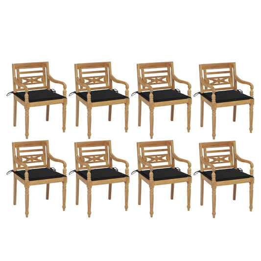 Batavia Chairs with 8 pcs Cushions in Solid Teak Wood