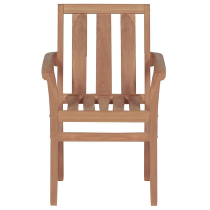 Stackable Garden Chairs with Cushions 6 pcs Solid Teak