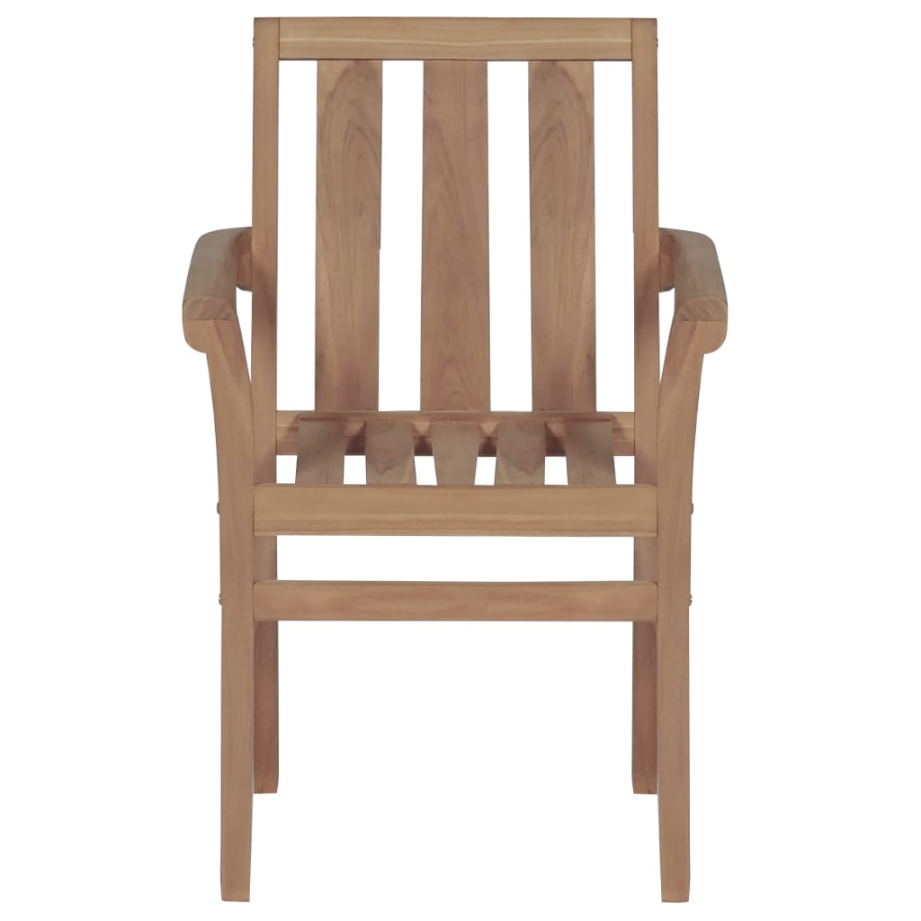 Stackable Garden Chairs with Cushions 8 pcs Solid Teak