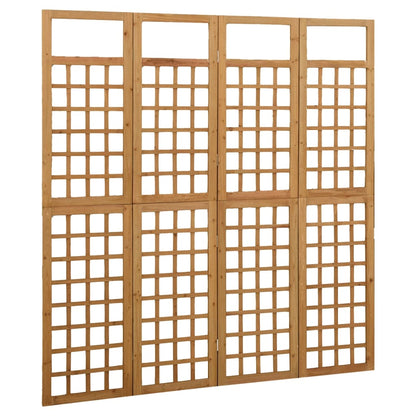 Divisorio a 4 Pannelli in Legno Massello di Abete 161x180 cm | homemem39