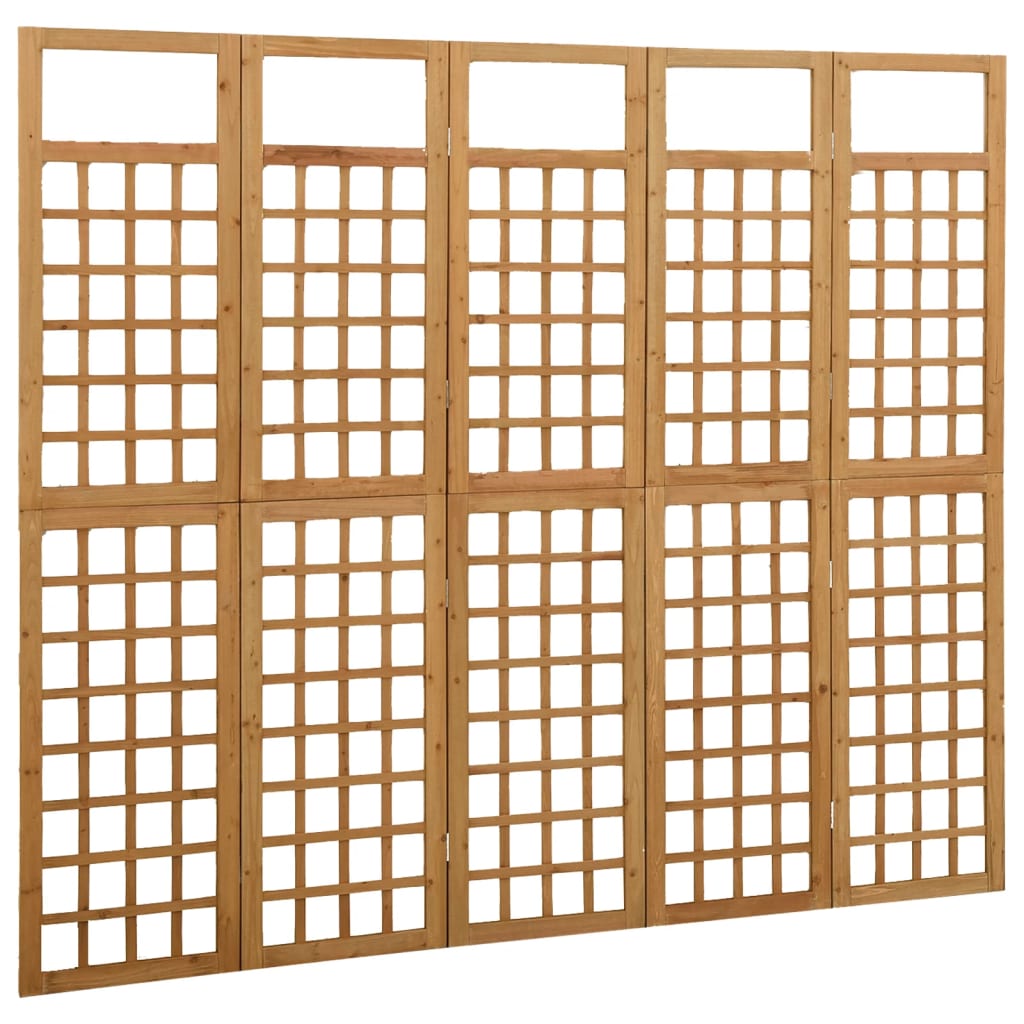 Divisorio a 5 Pannelli in Legno Massello di Abete 201,5x180 cm | homemem39