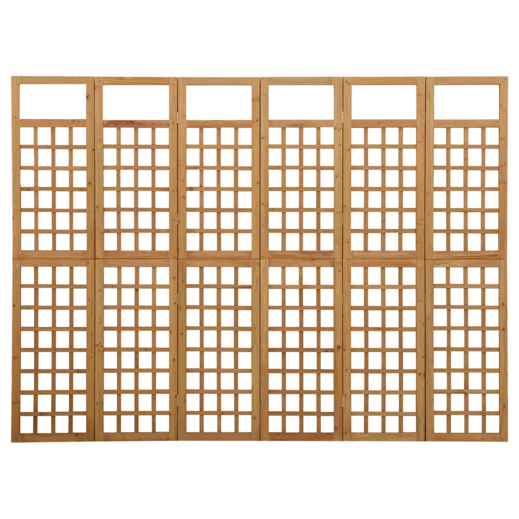 Divisorio a 6 Pannelli in Legno Massello di Abete 242,5x180 cm | homemem39