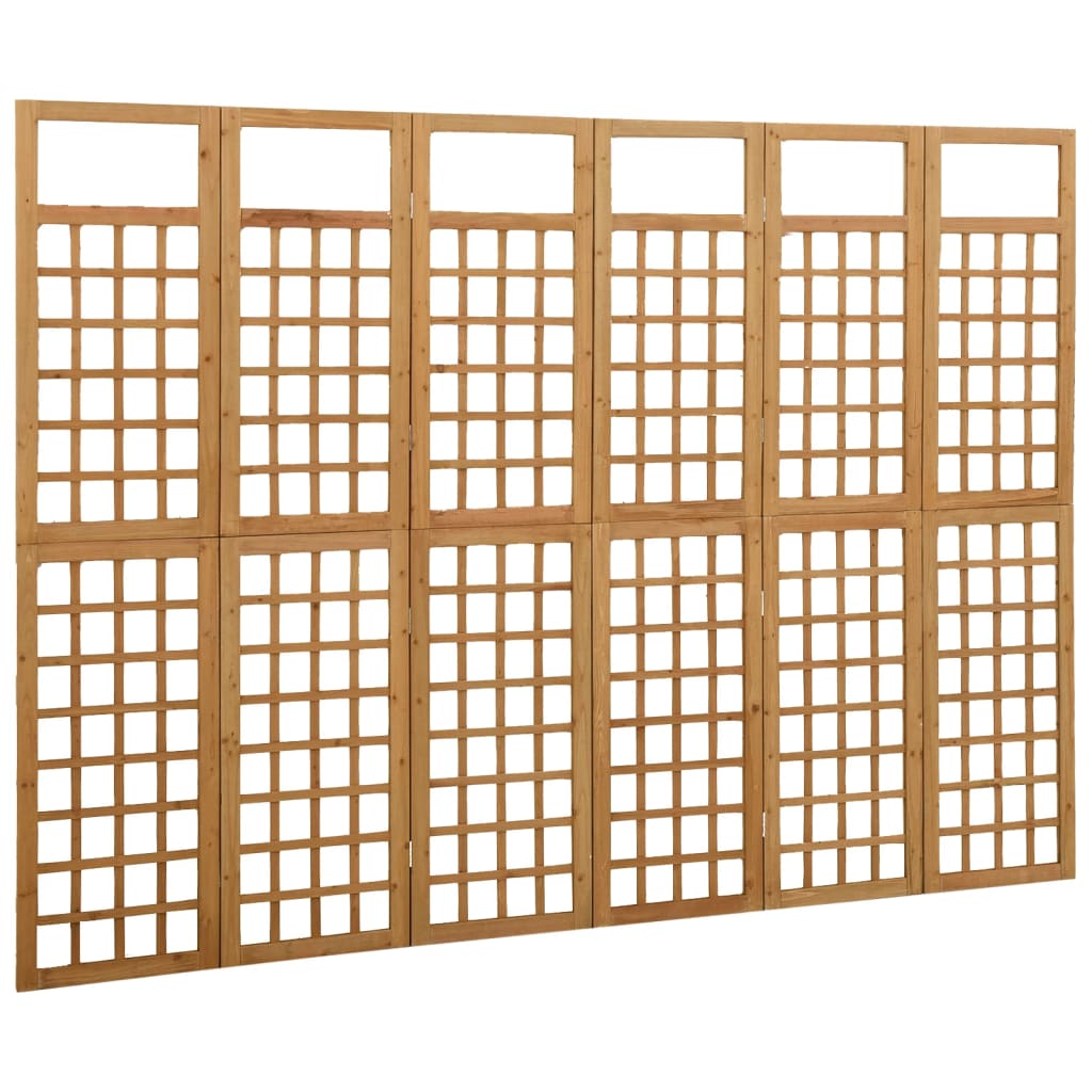 Divisorio a 6 Pannelli in Legno Massello di Abete 242,5x180 cm | homemem39