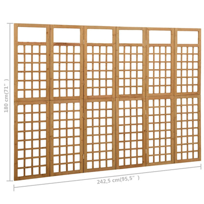 Divisorio a 6 Pannelli in Legno Massello di Abete 242,5x180 cm | homemem39