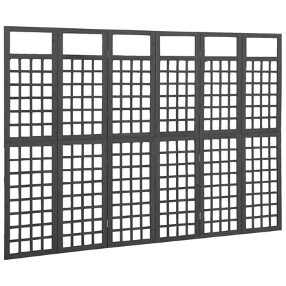 Divisorio a 6 Pannelli in Legno di Abete Nero 242,5x180 cm | homemem39
