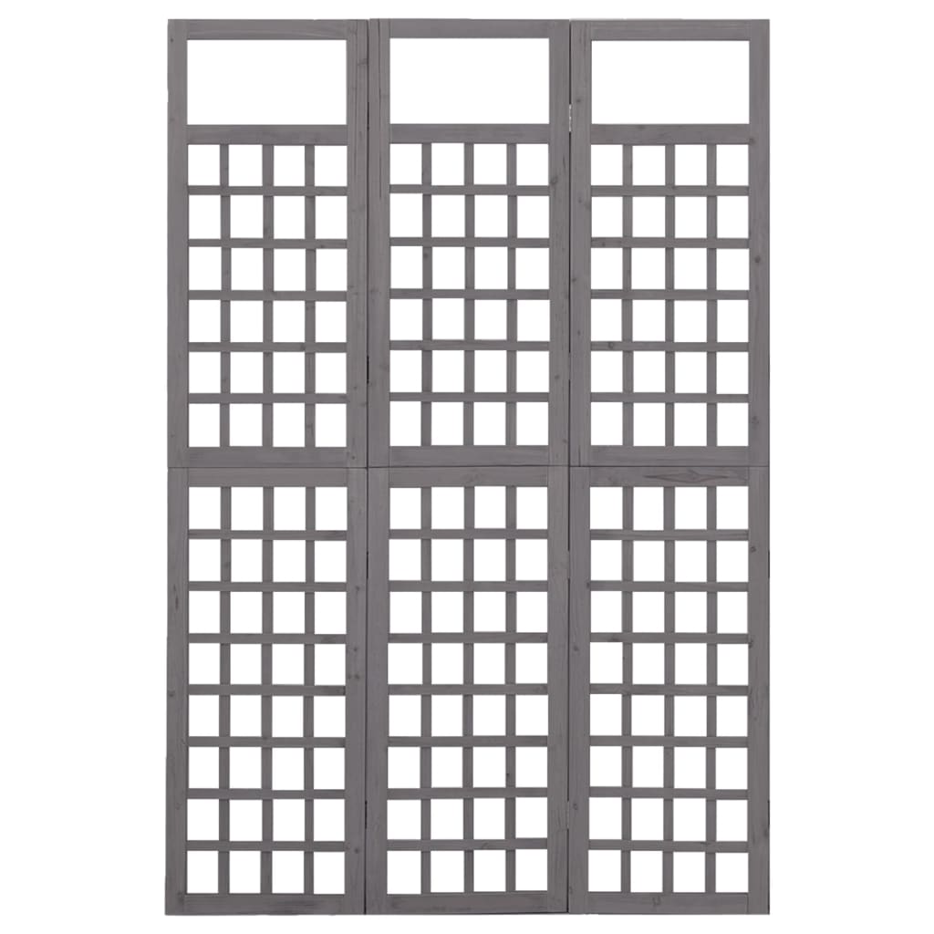 Divisorio a 3 Pannelli in Legno di Abete Grigio 121x180 cm | homemem39