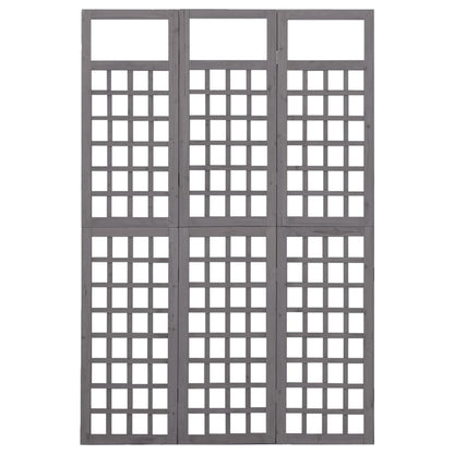 Divisorio a 3 Pannelli in Legno di Abete Grigio 121x180 cm | homemem39