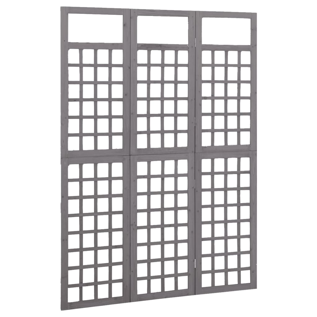 Divisorio a 3 Pannelli in Legno di Abete Grigio 121x180 cm | homemem39