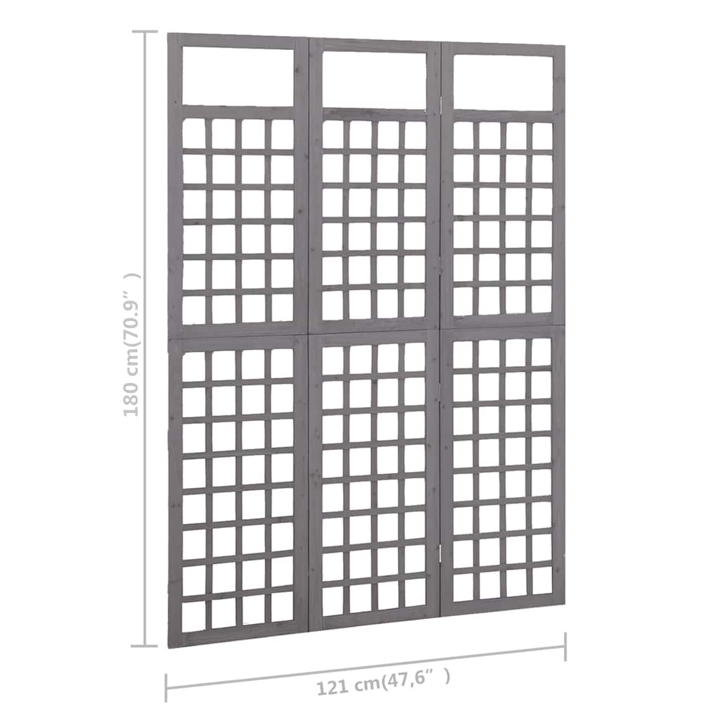 Divisorio a 3 Pannelli in Legno di Abete 121x180 cm