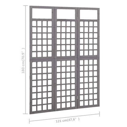 Divisorio a 3 Pannelli in Legno di Abete 121x180 cm