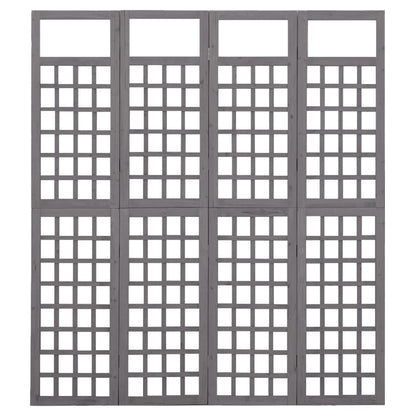 Divisorio a 4 Pannelli in Legno di Abete Grigio 161x180 cm - homemem39
