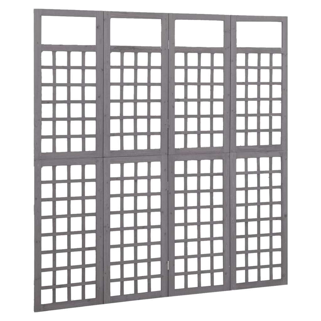 Divisorio a 4 Pannelli in Legno di Abete Grigio 161x180 cm | homemem39