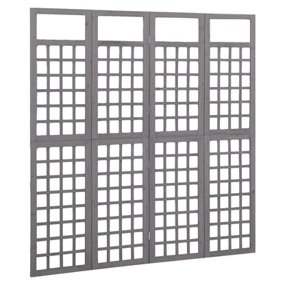 Divisorio a 4 Pannelli in Legno di Abete Grigio 161x180 cm | homemem39