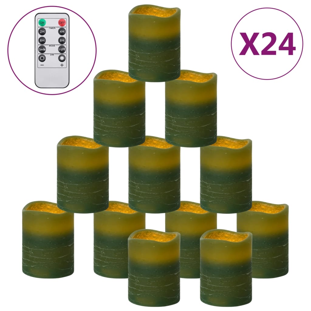 Candele Senza Fiamma a LED con Telecomando 24 pz Bianco Caldo - homemem39