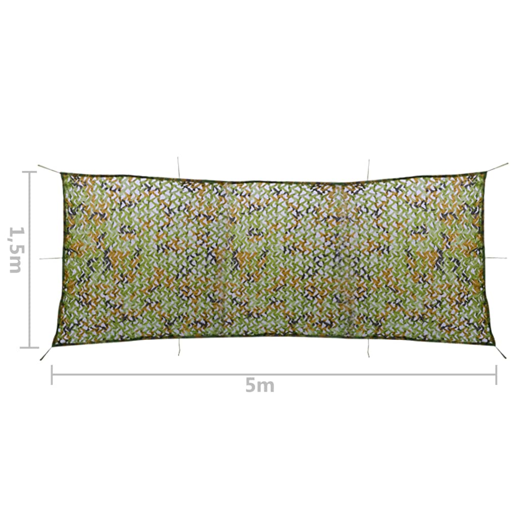 Rete Mimetica con Custodia 1,5x5 m Verde | homemem39