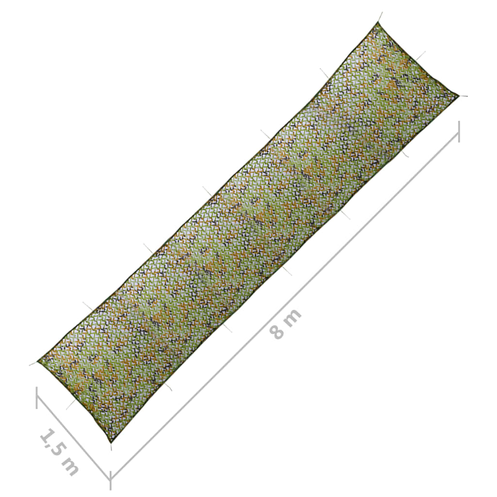 Rete Mimetica con Custodia 1,5x8 m Verde | homemem39