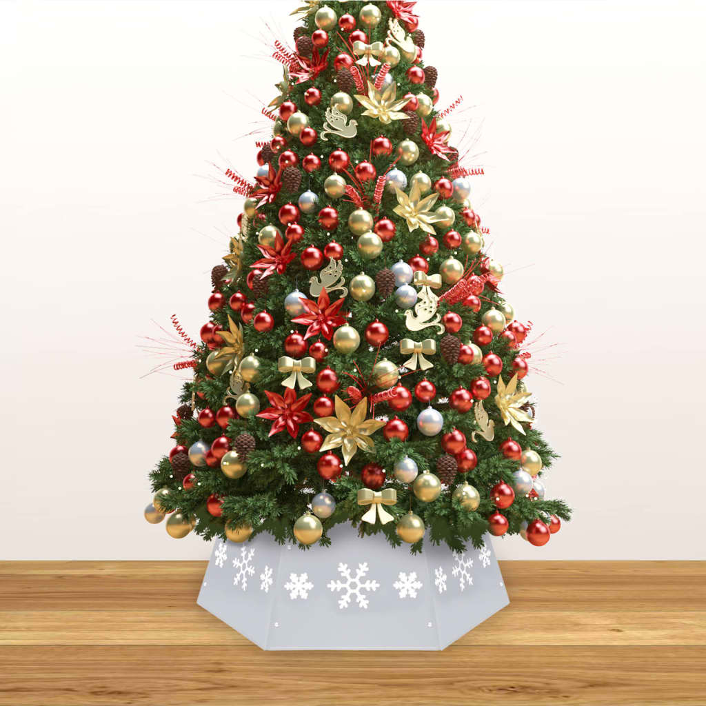Gonna per Albero di Natale Argento e Bianco Ø68x25 cm - homemem39