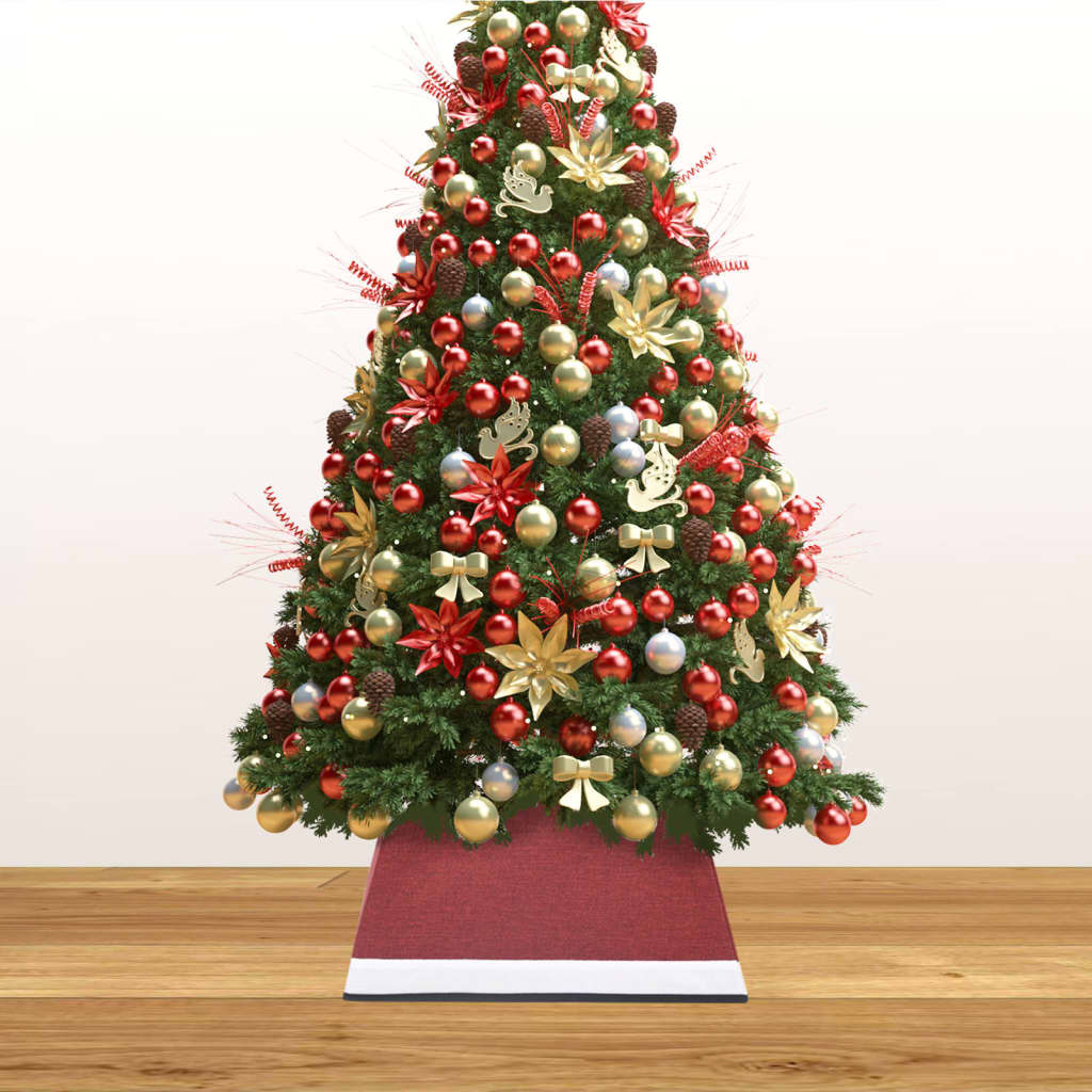 Gonna per Albero di Natale Rossa e Bianca 48x48x25 cm - homemem39