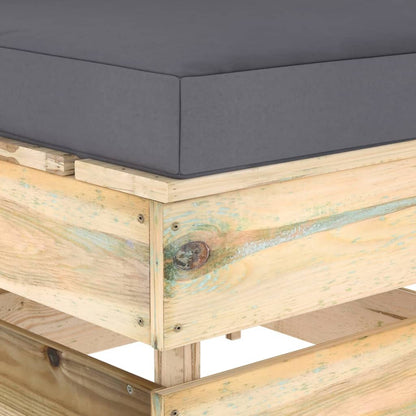 Divano Centrale Modulare con Cuscini in Legno Impregnato Verde | homemem39
