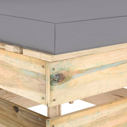Divano Centrale Modulare con Cuscini in Legno Impregnato Verde | homemem39