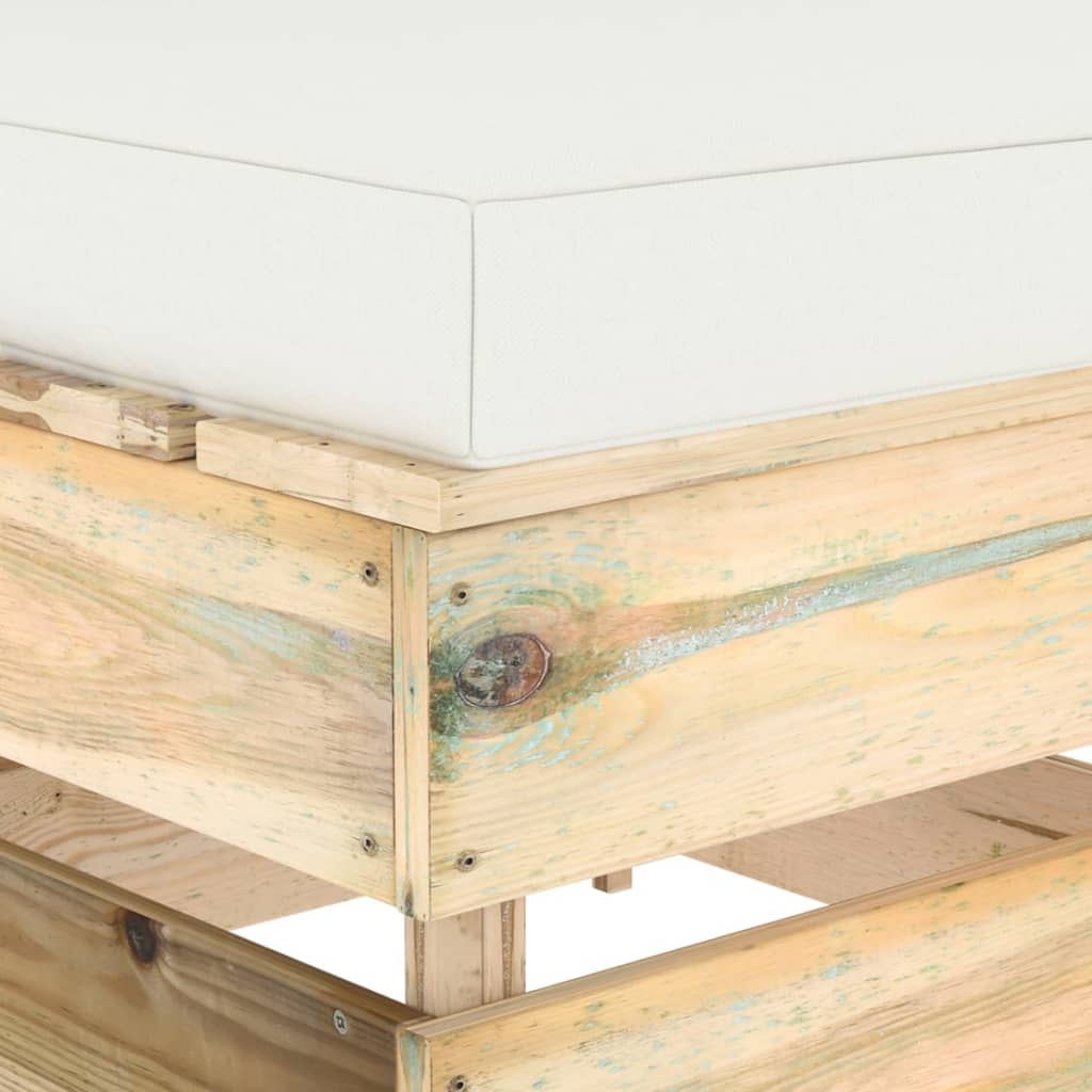 Divano Centrale Modulare con Cuscini in Legno Impregnato Verde | homemem39