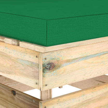 Divano Centrale Modulare con Cuscini in Legno Impregnato Verde | homemem39