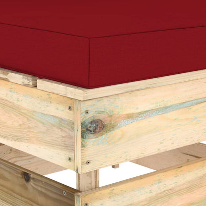 Divano Centrale Modulare con Cuscini in Legno Impregnato Verde | homemem39