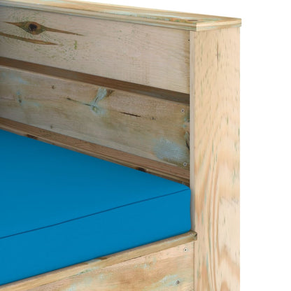 Set Salotto da Giardino 2 pz con Cuscini Legno Impregnato Verde | homemem39