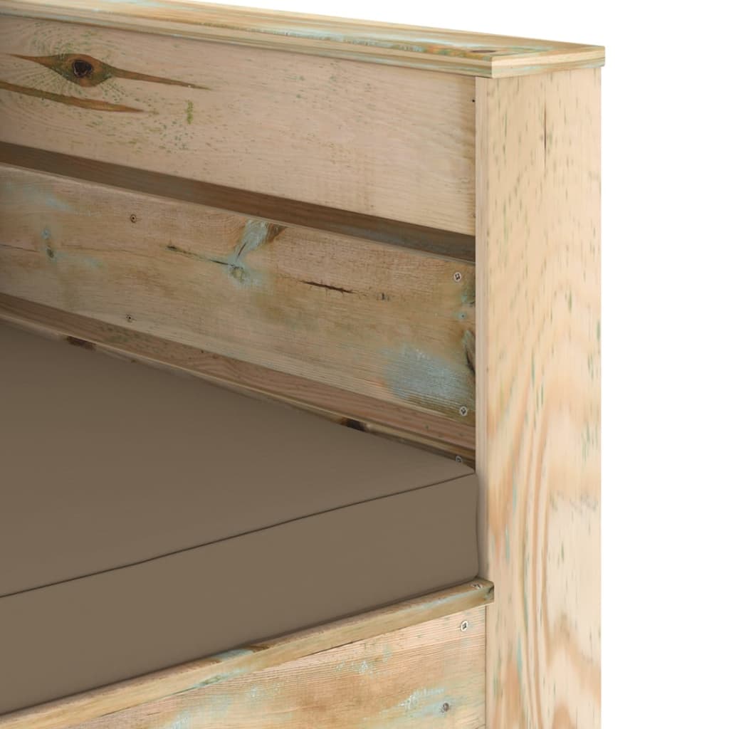 Set Divani da Giardino con Cuscini 2 pz Legno Impregnato Verde | homemem39