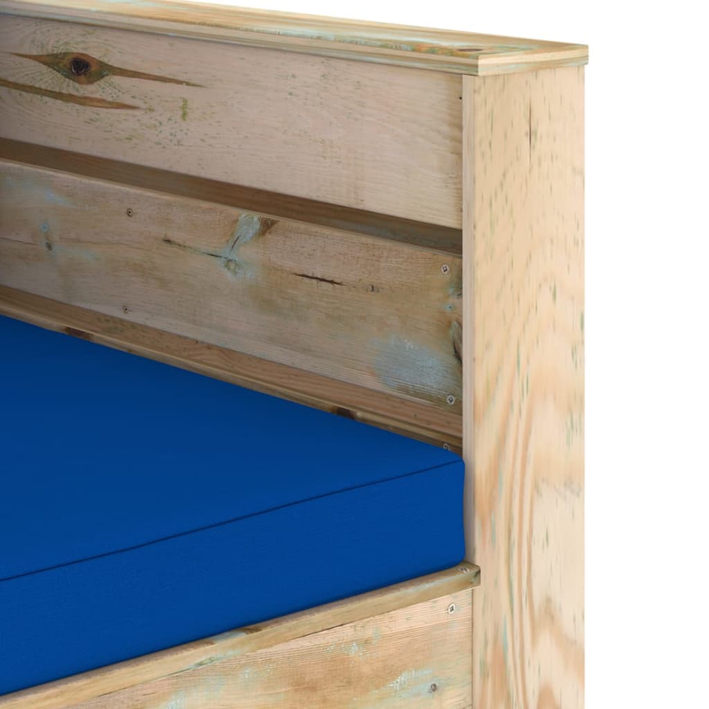 Set Salotto da Giardino 2 pz con Cuscini Legno Impregnato Verde | homemem39