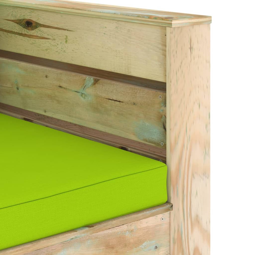 Set Divani da Giardino con Cuscini 2 pz Legno Impregnato Verde | homemem39