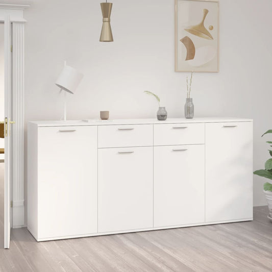 Credenza Bianca 160x36x75 cm in Legno Multistrato - homemem39
