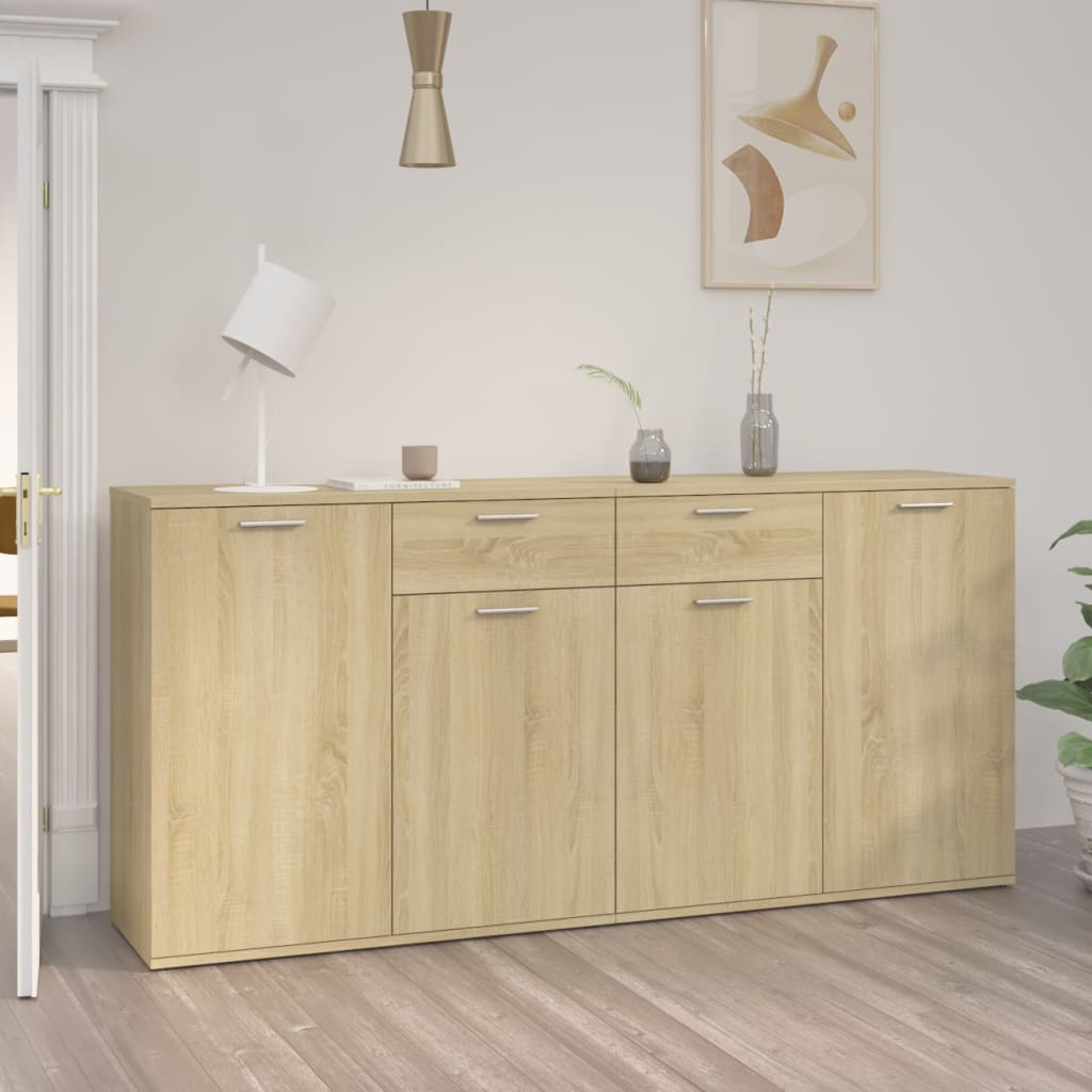Credenza Rovere Sonoma 160x36x75 cm in Legno Multistrato - homemem39
