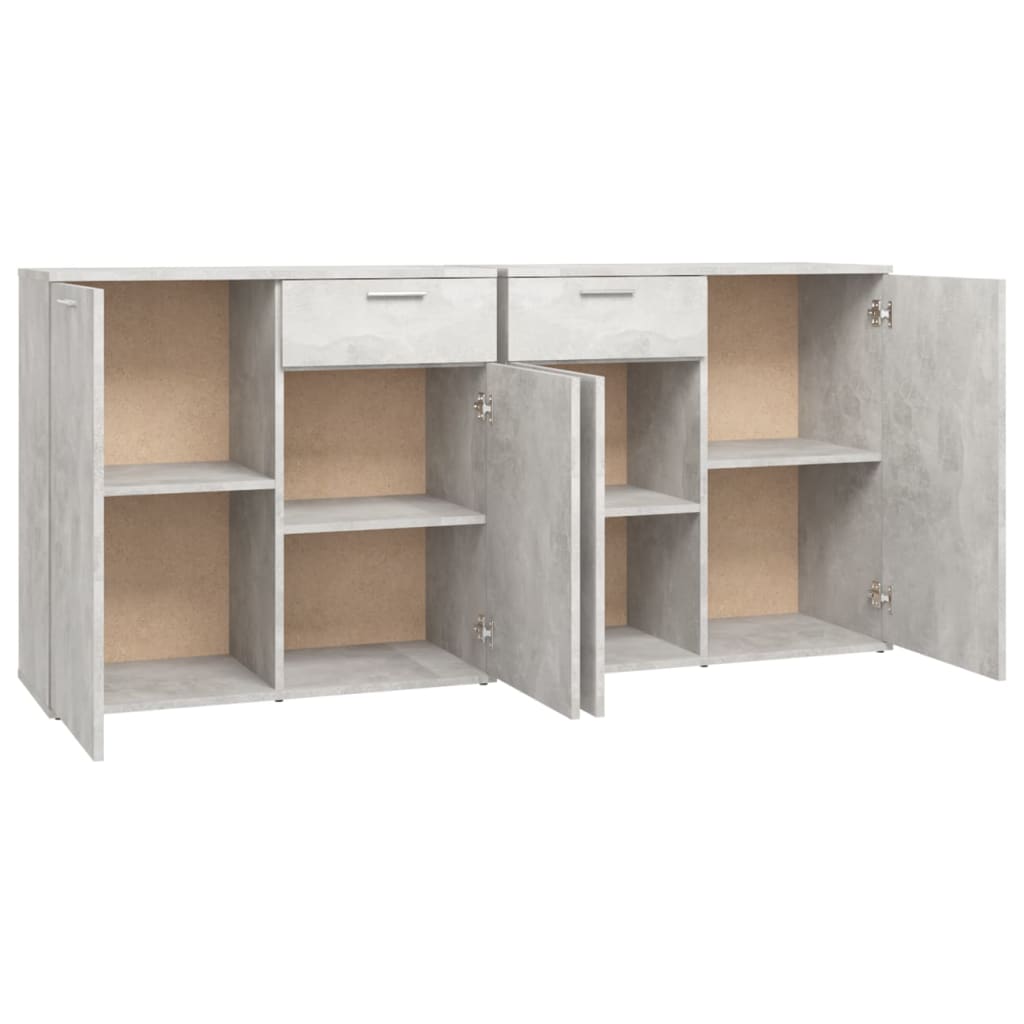 Credenza Grigio Cemento 160x36x75 cm in Legno Multistrato - homemem39