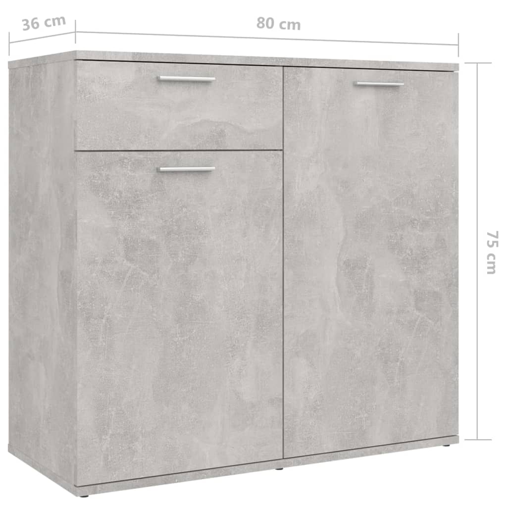 Credenza Grigio Cemento 160x36x75 cm in Legno Multistrato - homemem39