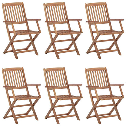Sedie Pieghevoli 6 pz con Cuscini Massello Acacia