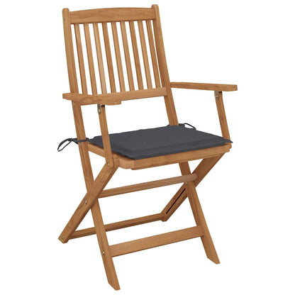 Sedie Pieghevoli 6 pz con Cuscini Massello Acacia