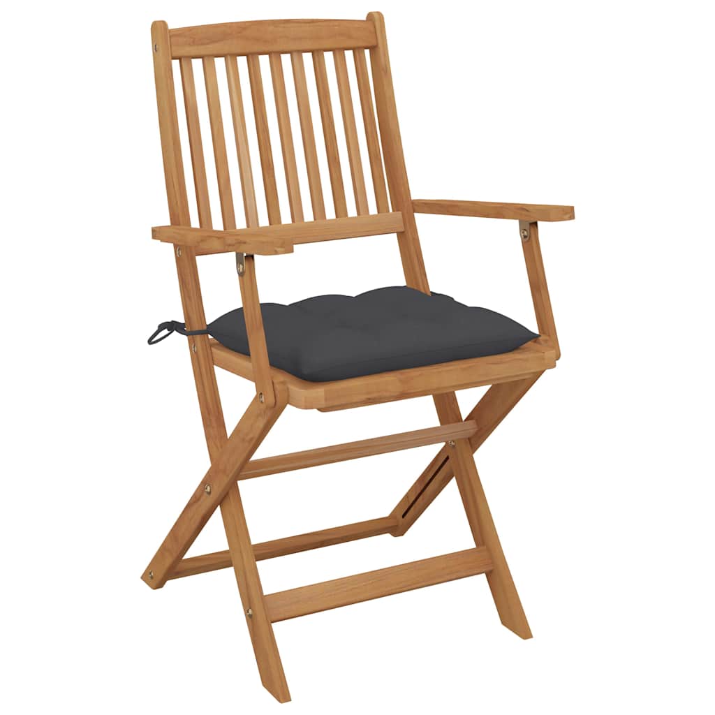 Sedie Pieghevoli 6 pz con Cuscini Massello Acacia