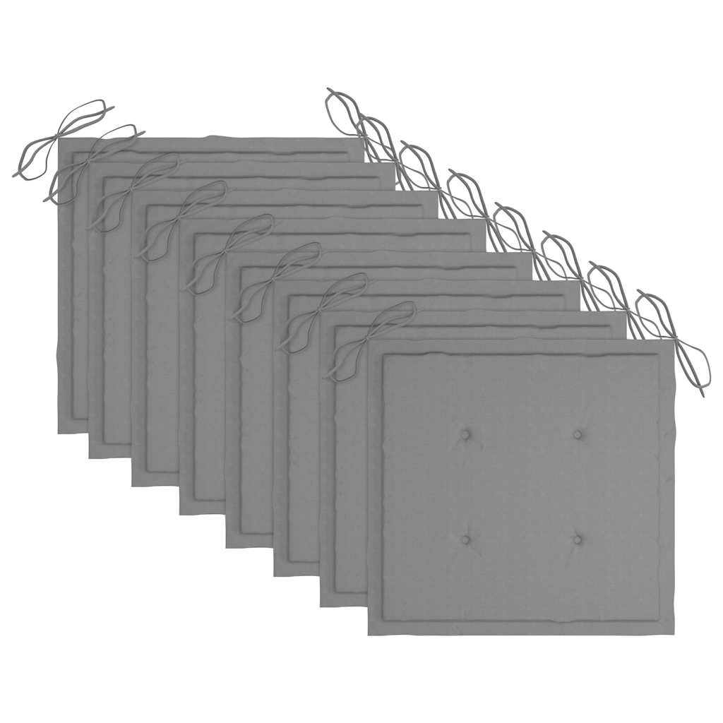 Sedie da Giardino Pieghevoli 8 pz con Cuscini Massello Acacia - homemem39