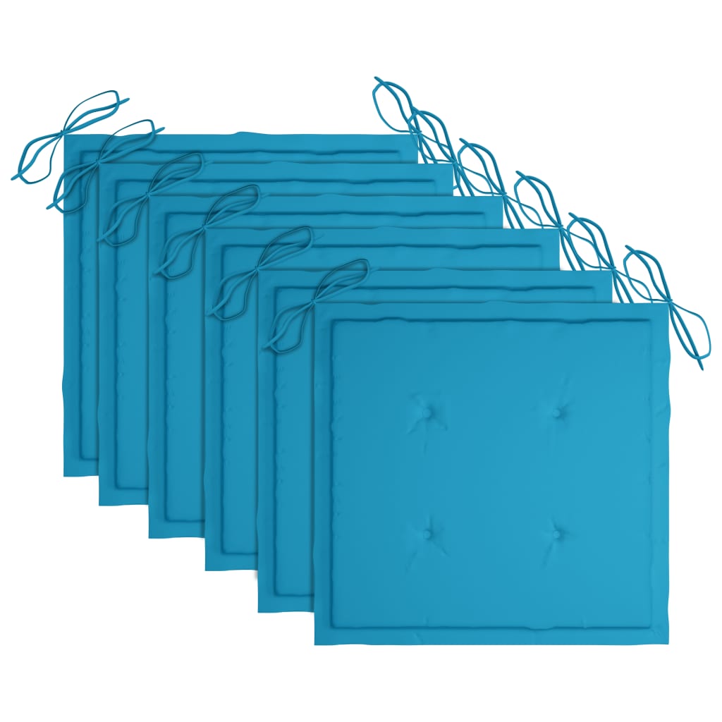 Sedie da Giardino Pieghevoli 6 pz con Cuscini Massello Acacia