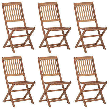 Sedie da Giardino Pieghevoli 6 pz con Cuscini Massello Acacia - homemem39