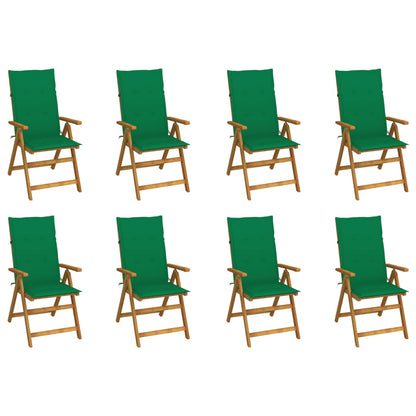 Folding Garden Chairs with Cushions 8 pcs Solid Acacia