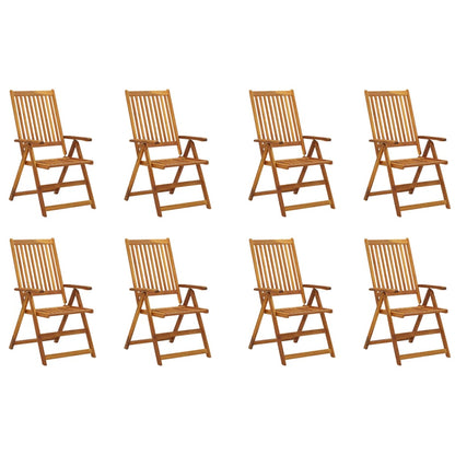 Folding Garden Chairs with Cushions 8 pcs Solid Acacia