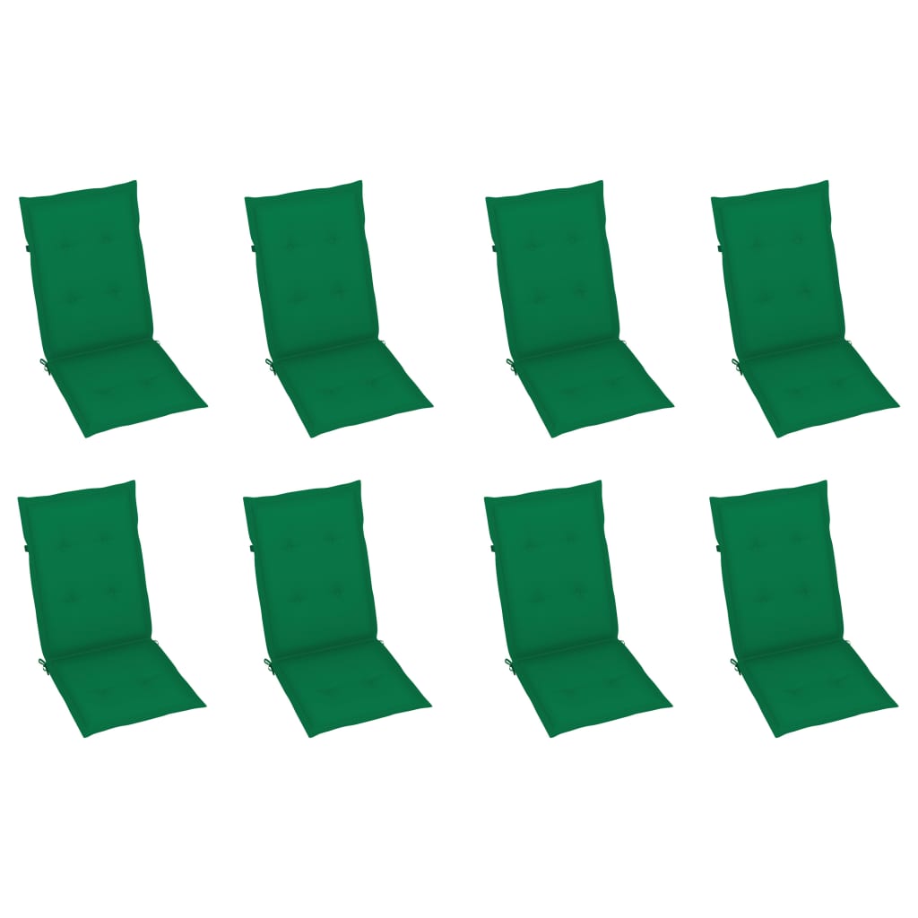 Sedie da Giardino Pieghevoli con Cuscini 8 pz Massello Acacia - homemem39