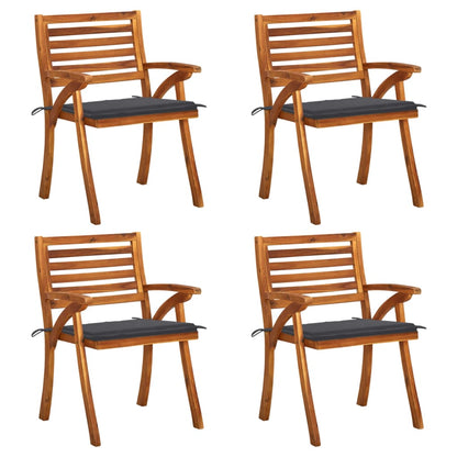 Garden Chairs with Cushions 4 pcs in Solid Acacia Wood