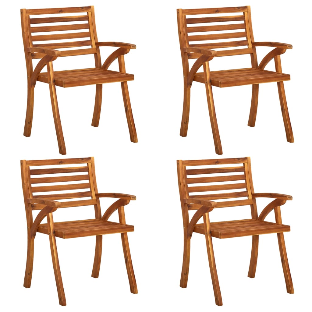 Garden Chairs with Cushions 4 pcs in Solid Acacia Wood