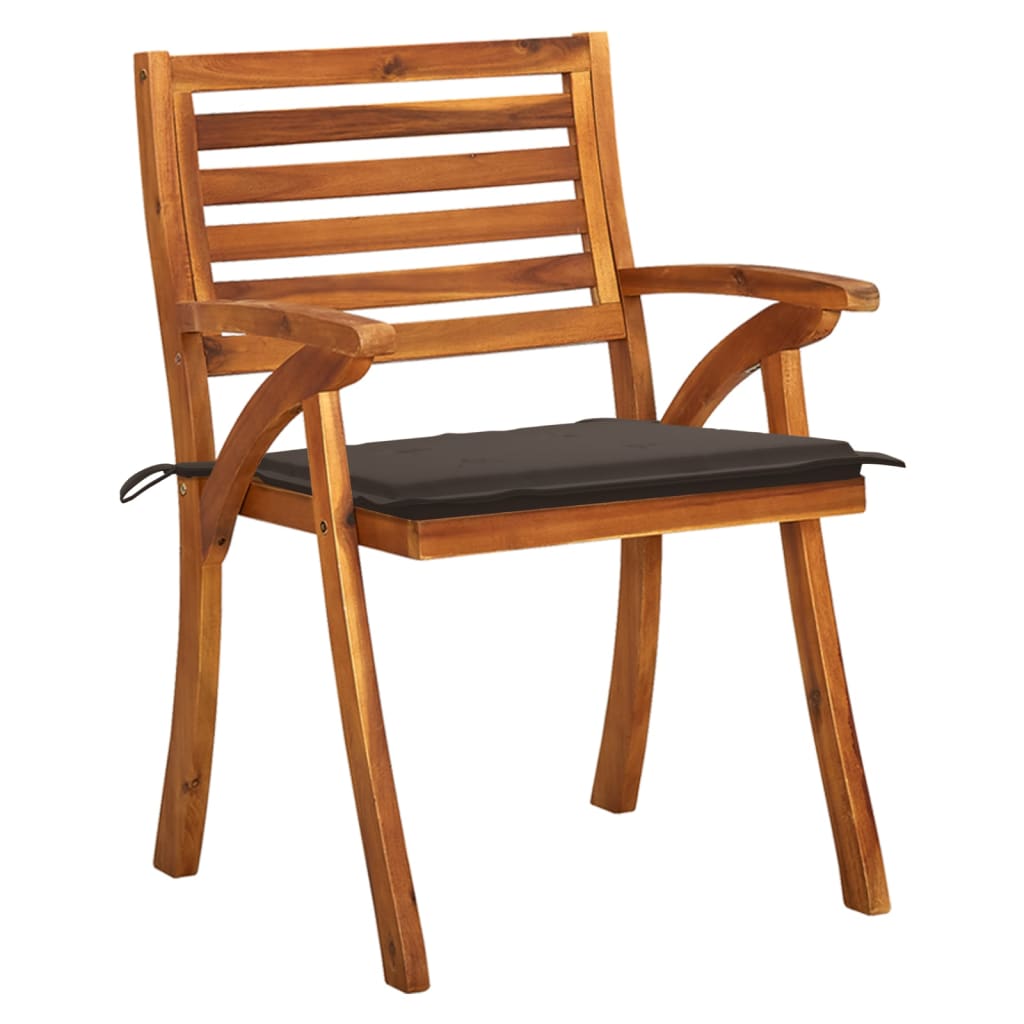 Garden Chairs with Cushions 4 pcs in Solid Acacia Wood