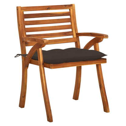 Garden Chairs with Cushions 4 pcs in Solid Acacia Wood